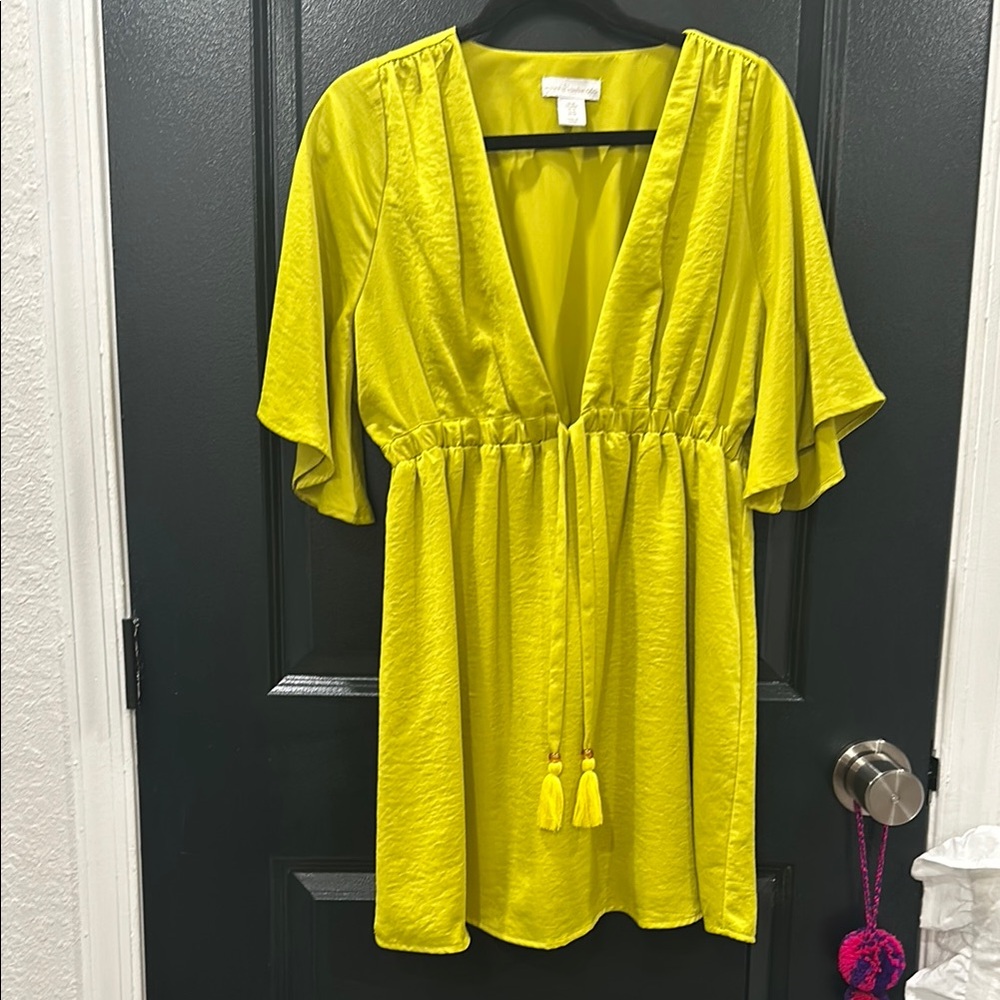 House of Harlow 1960 Bright Yellow Dress with Tassels